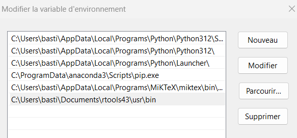 Installation Rtools