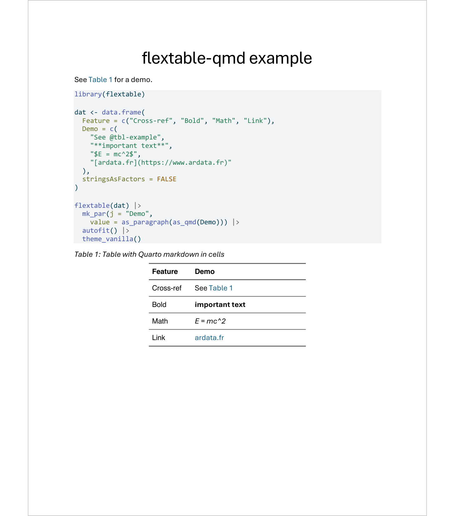 as_qmd result in Word